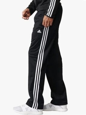 adidas Black Track Pants with White 3-Stripe Side Detail